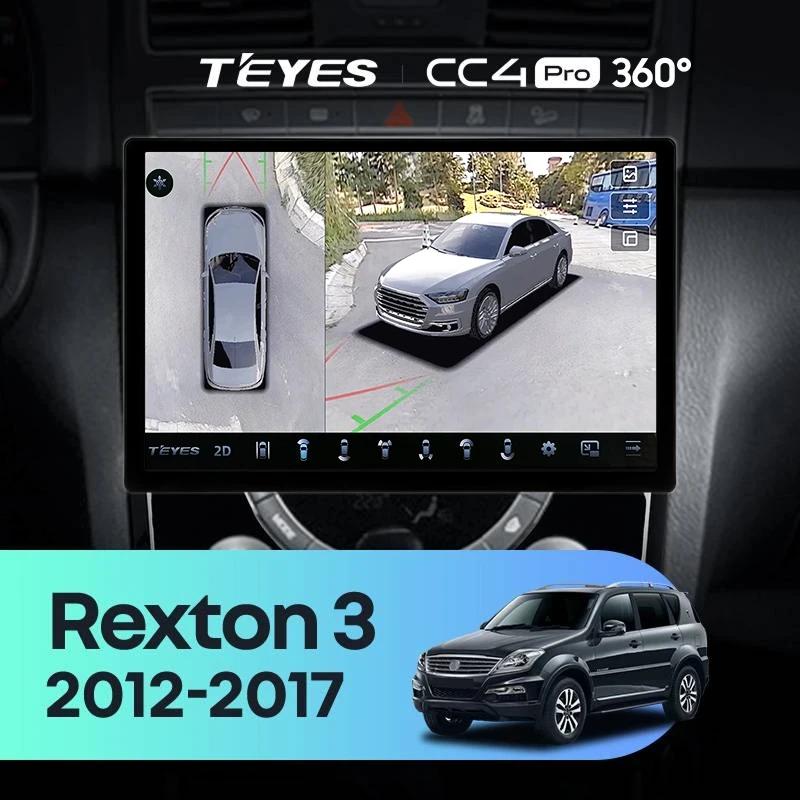 Штатная магнитола Teyes CC4 Pro 360 12/256 SsangYong Rexton Y290 3 (2012-2017) (13")