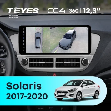 Штатная магнитола Teyes CC4 12.3" 360 8/128 Hyundai Solaris 2 (2017-2020) Тип-A