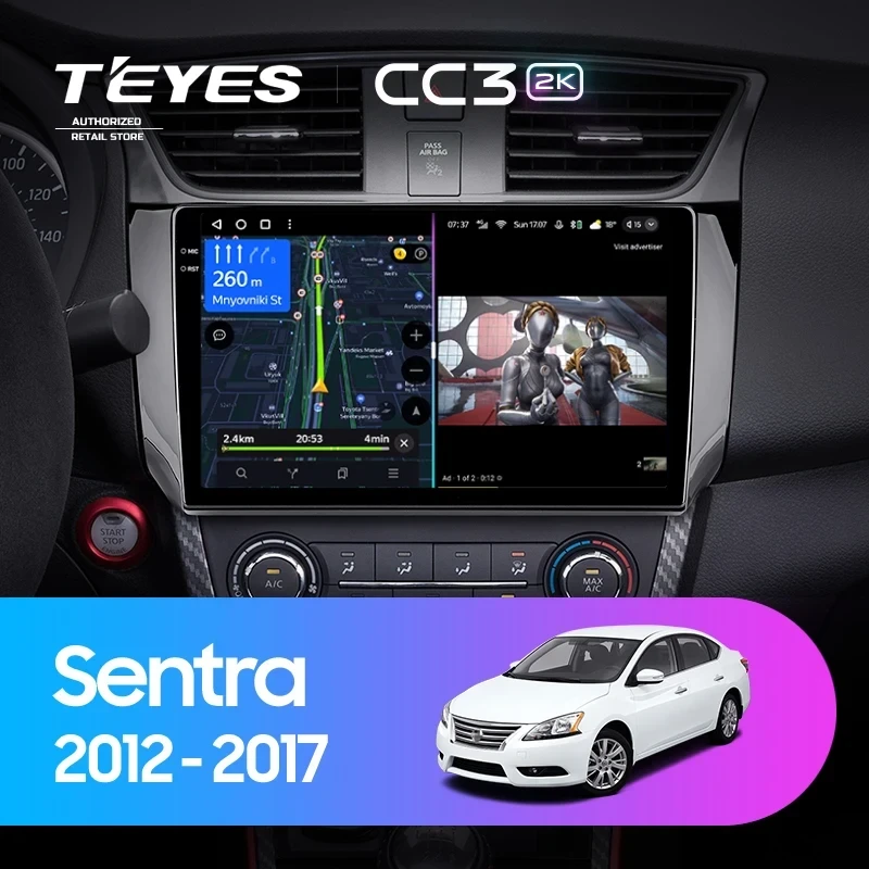 Штатная магнитола Teyes CC3 2K 4/64 Nissan Sentra B17 (2012-2017)