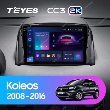 Штатная магнитола Teyes CC3 2K 6/128 Renault Koleos (2008-2016)
