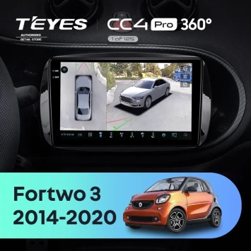 Штатная магнитола Teyes CC4 Pro 360 8/128 Mercedes-Benz Smart Fortwo 3 C453 A453 W453 (2014-2020)