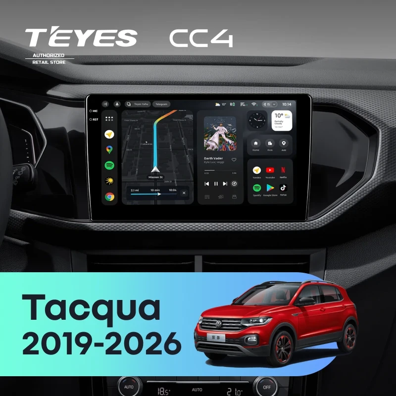 Штатная магнитола Teyes CC4 8/128 Volkswagen Tacqua (2019-2026)