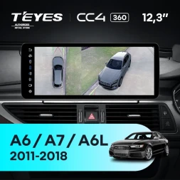 Штатная магнитола Teyes CC4 12.3" 360 8/128 Audi A7 4G (MHI2 System) (2014-2018) Правый руль