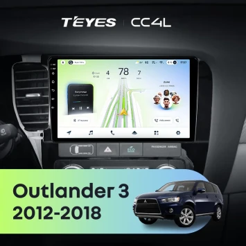 Штатная магнитола Teyes CC4L 6/64 с DTS Mitsubishi Outlander 3 GF0W GG0W (2012-2018) Тип-B Правый руль