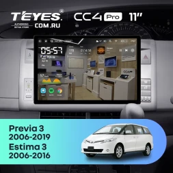 Штатная магнитола Teyes CC4 Pro 8/128 Toyota Previa XR50 3 (2006-2019) Правый руль (11")