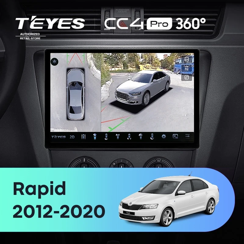 Штатная магнитола Teyes CC4 Pro 360 8/128 Skoda Rapid NH3 NH1 (2012-2020) (11")