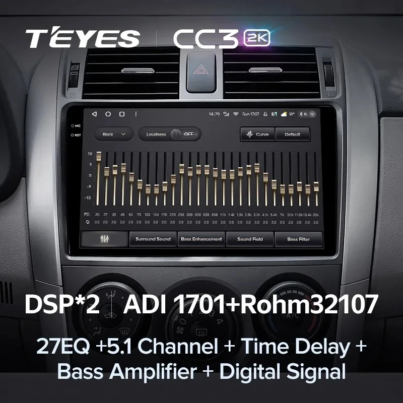 Штатная магнитола Teyes CC3 2K 4/32 Toyota Corolla 10 E140 E150 (2006-2013) Тип-A