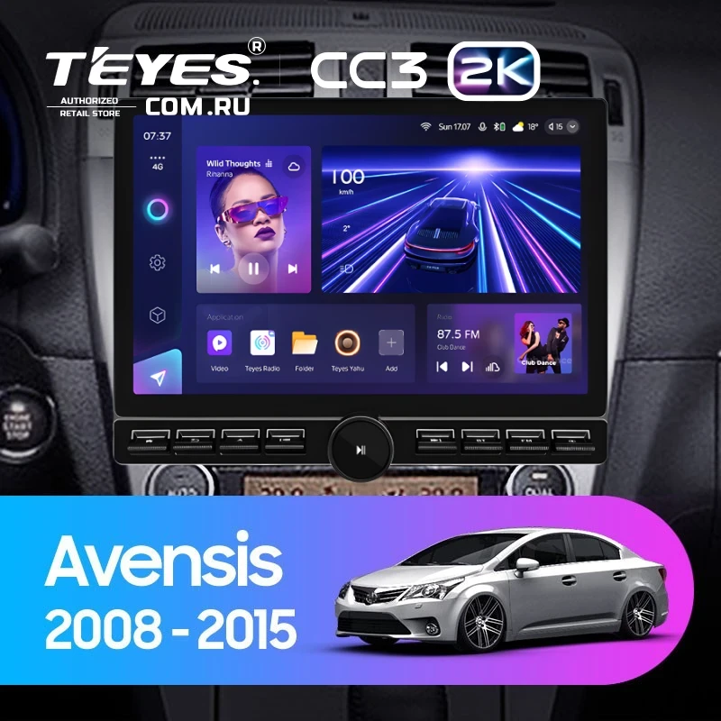 Штатная магнитола Teyes CC3 2K 6/128 Toyota Avensis 3 (2008-2015) F1 (13" с кнопками)