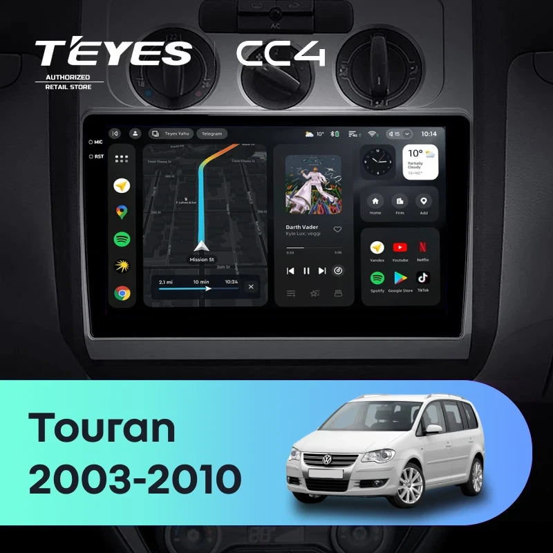 Штатная магнитола Teyes CC4 6/64 Volkswagen Touran 1 (2003-2010) F1