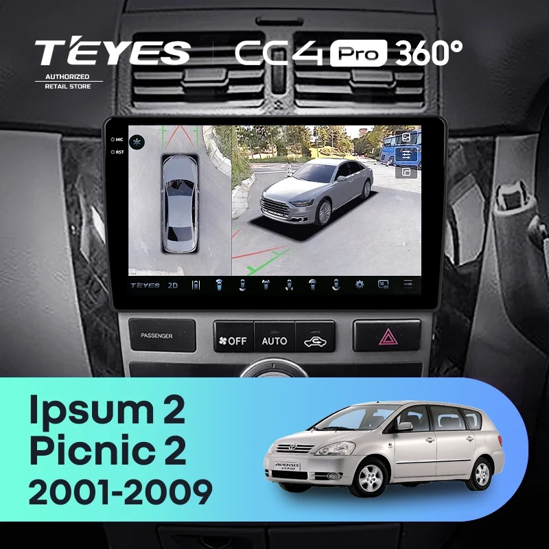 Штатная магнитола Teyes CC4 Pro 360 12/256 Toyota Ipsum 2 ACM20 (2001-2009)