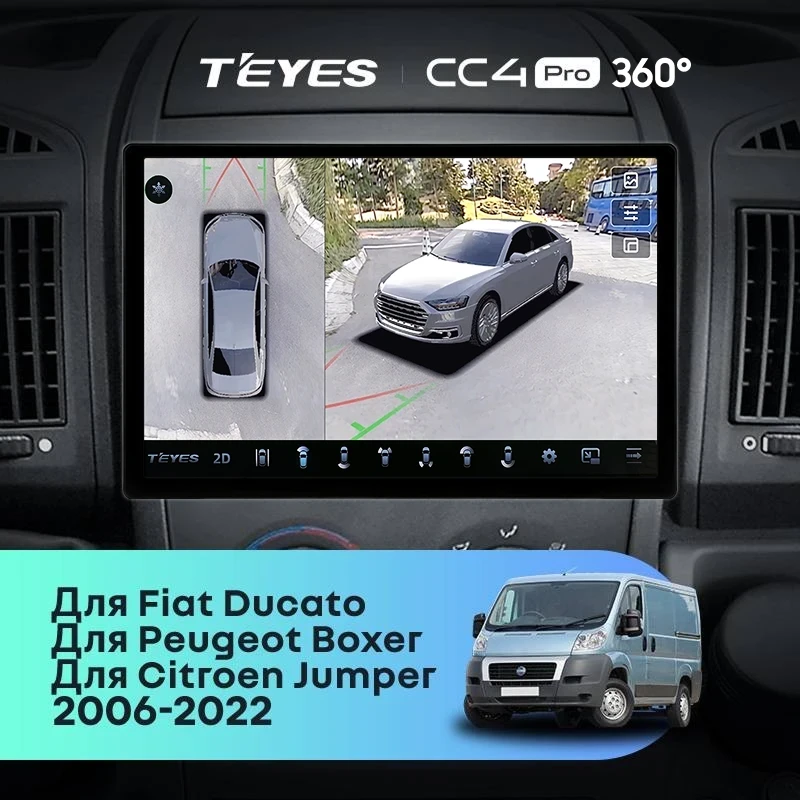 Штатная магнитола Teyes CC4 Pro 360 8/128 Fiat Ducato 3 (2006-2022) (13")