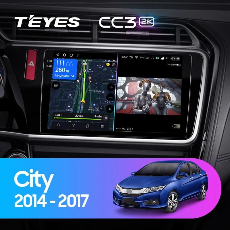 Штатная магнитола Teyes CC3 2K 6/128 Honda City (2014-2017) Тип-B