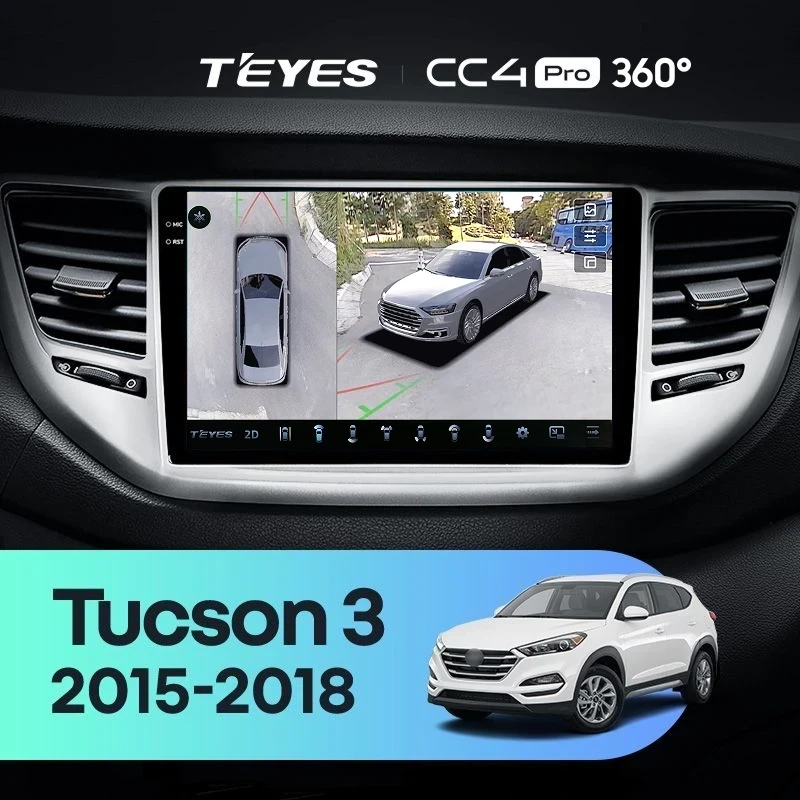 Штатная магнитола Teyes CC4 Pro 360 8/128 Hyundai Tucson 3 (2015-2018) Тип-A