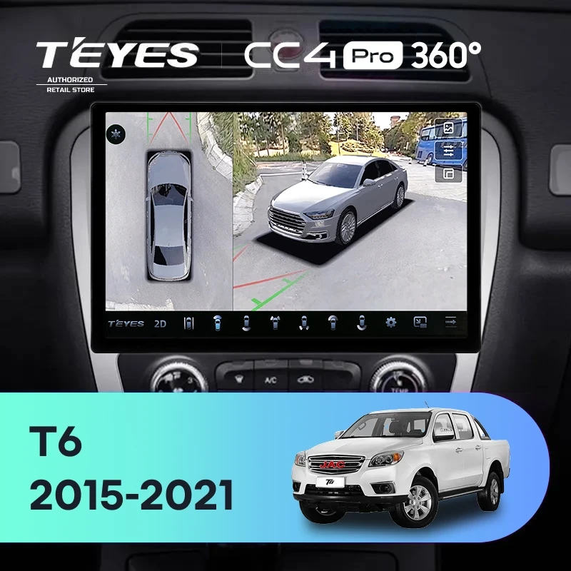 Штатная магнитола Teyes CC4 Pro 360 8/128 JAC T6 (2015-2021) (13")