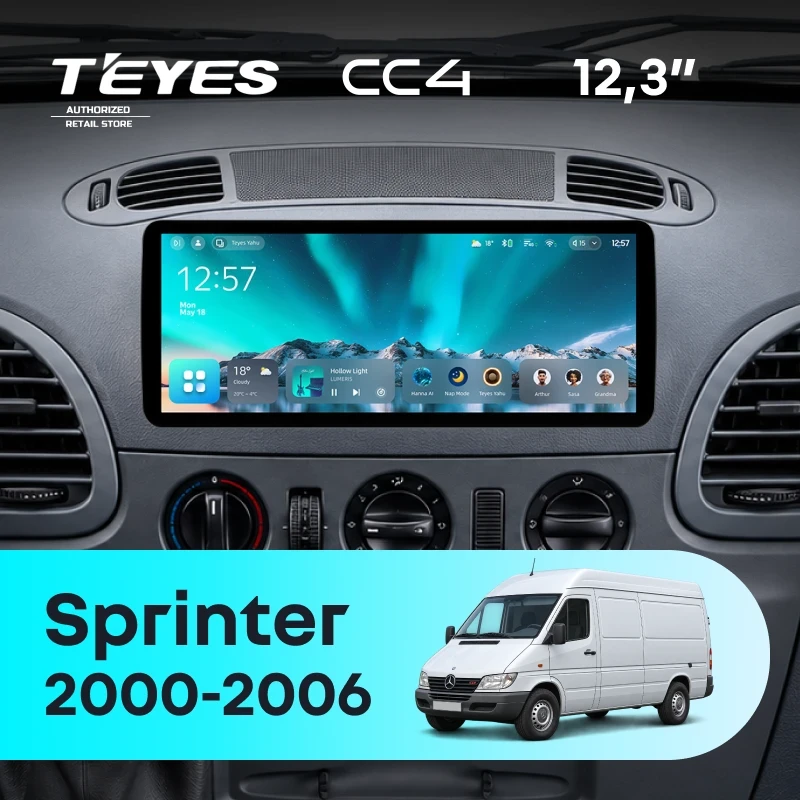 Штатная магнитола Teyes CC4 12.3" 6/64 Mercedes-Benz Sprinter (W903) (2000-2006)