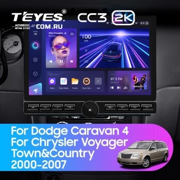 Штатная магнитола Teyes CC3 2K 6/128 Dodge Caravan 4 (2000-2007) Тип-B (13" с кнопками)