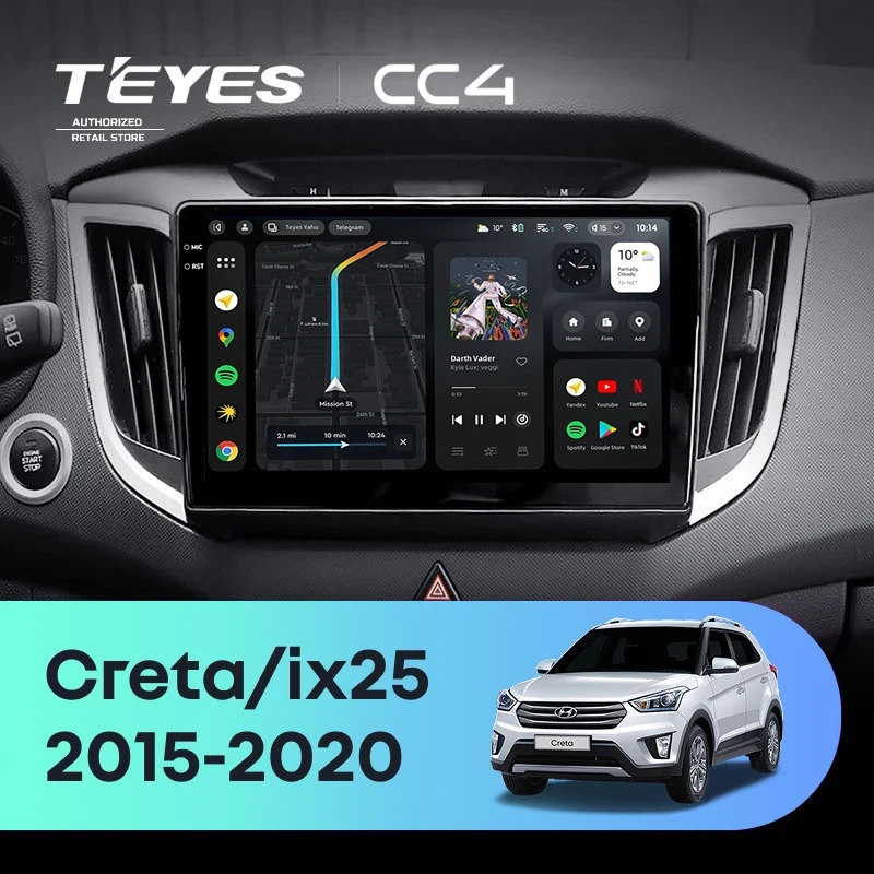 Штатная магнитола Teyes CC4 6/64 Hyundai Creta (2015-2020)