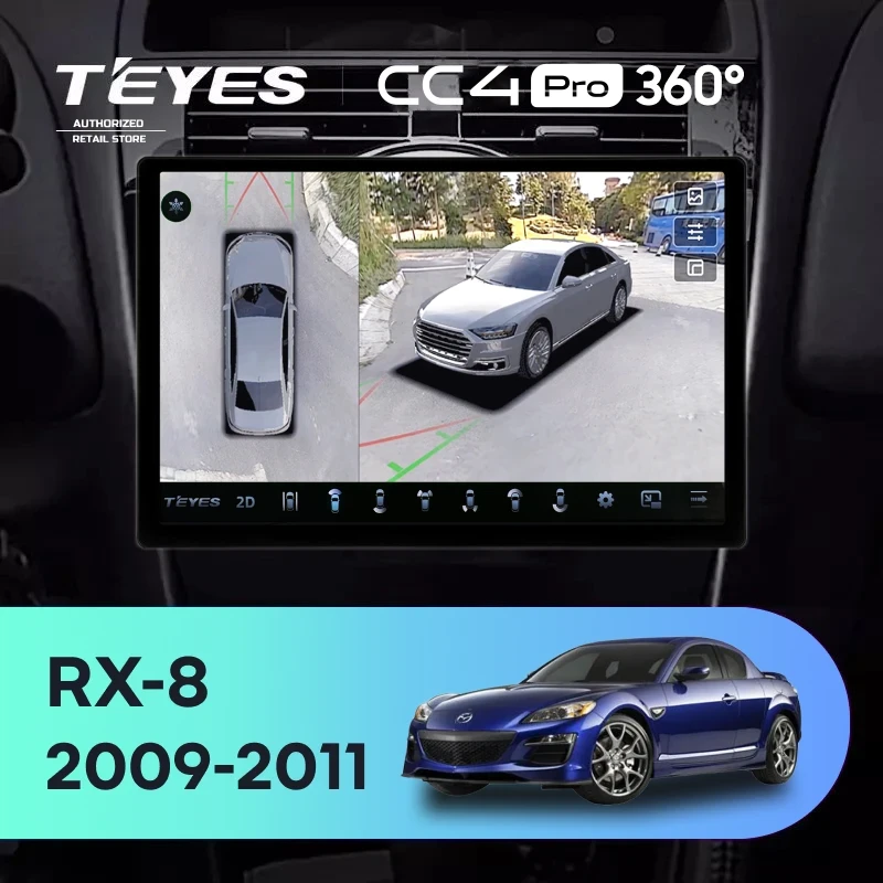 Штатная магнитола Teyes CC4 Pro 360 8/128 Mazda RX-8 SE (2009-2011) (13")