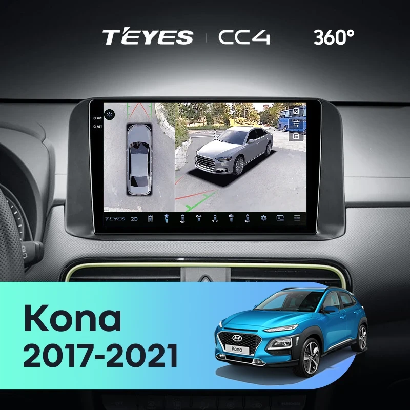 Штатная магнитола Teyes CC4 360 8/128 Hyundai Kona (2017-2021)