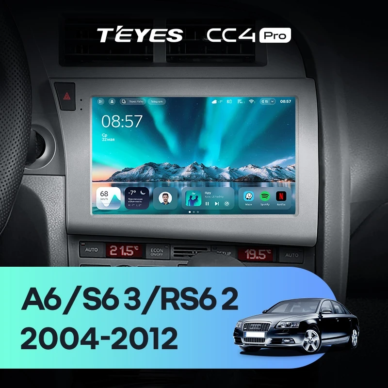 Штатная магнитола Teyes CC4 Pro 12/256 Audi RS6 2 (2007-2012)