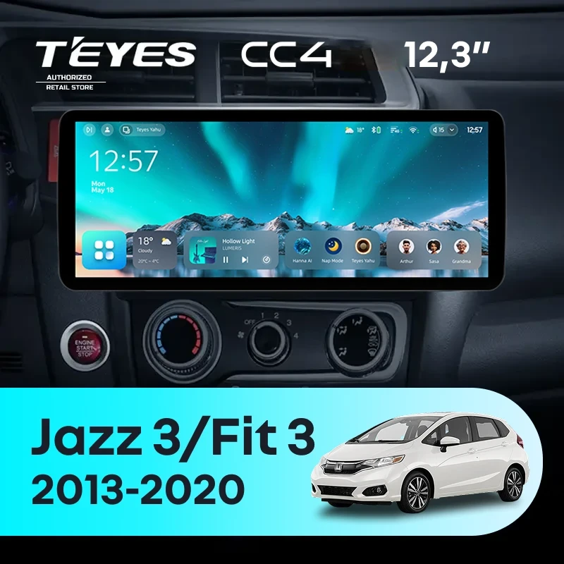 Штатная магнитола Teyes CC4 12.3" 6/64 Honda Jazz 3 (2015-2020)