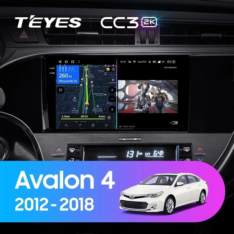 Штатная магнитола Teyes CC3 2K 4/64 Toyota Avalon IV XX40 (2012-2018)