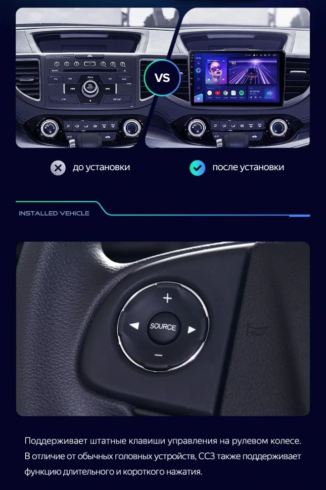 Штатная магнитола Teyes CC3L 4/64 Honda CR-V 4 RM RE (2011-2018) Тип-C