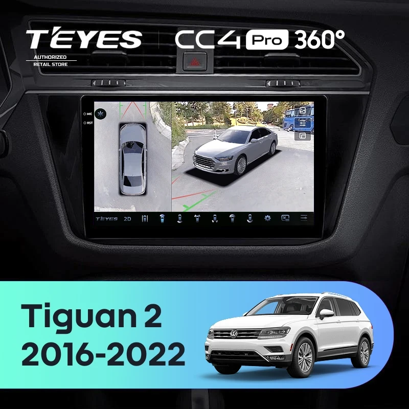 Штатная магнитола Teyes CC4 Pro 360 12/256 Volkswagen Tiguan 2 (2016-2022) Тип-A