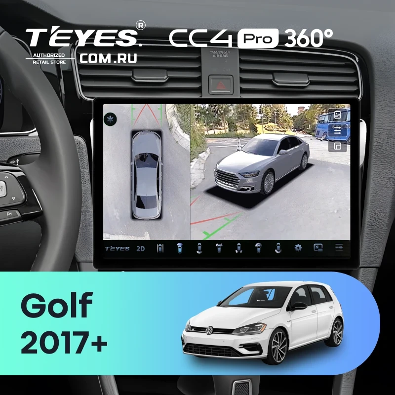 Штатная магнитола Teyes CC4 Pro 360 12/256 Volkswagen Golf 2017+ (13")
