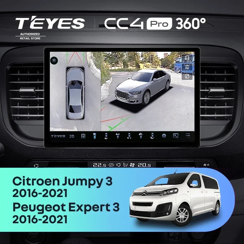 Штатная магнитола Teyes CC4 Pro 360 12/256 Peugeot Expert (2016-2026) (11")