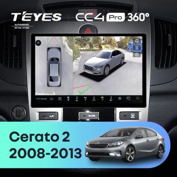 Штатная магнитола Teyes CC4 Pro 360 12/256 Kia Cerato 2 TD (2008-2013) F1 (11")