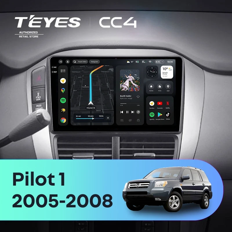 Штатная магнитола Teyes CC4 8/128 Honda Pilot 1 (2005-2008)