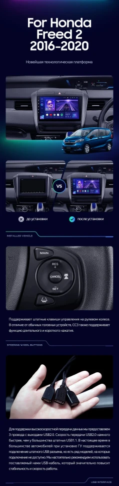 Штатная магнитола Teyes CC3 2K 6/128 Honda Freed 2 (2016-2020)
