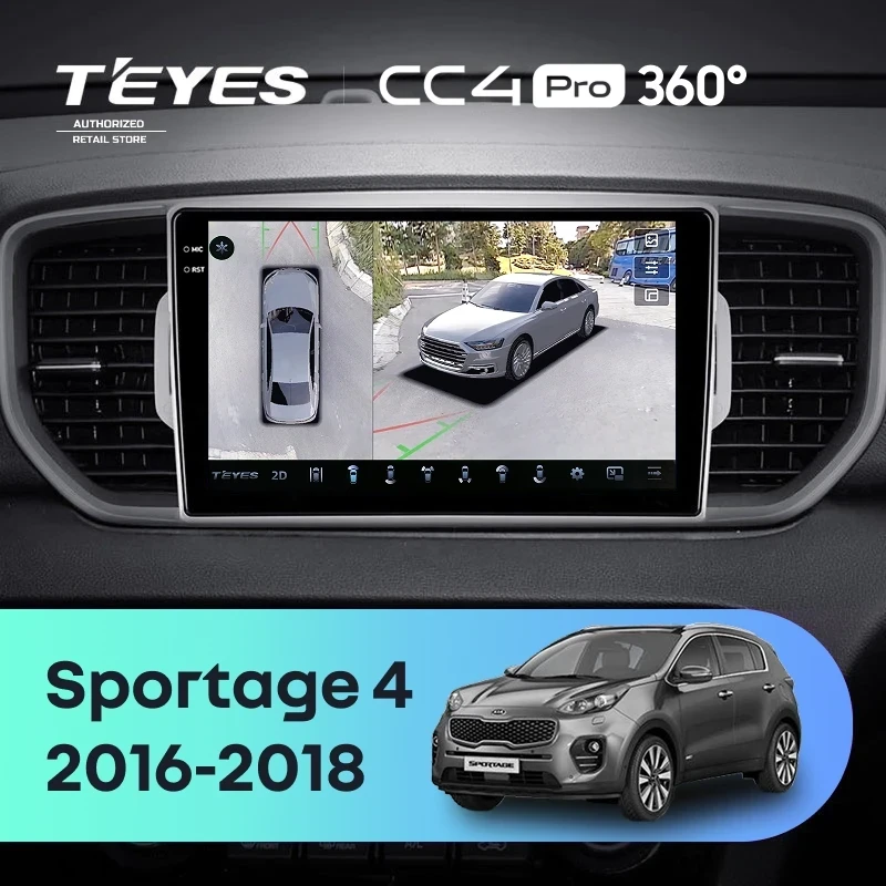 Штатная магнитола Teyes CC4 Pro 360 12/256 Kia Sportage 4 QL (2016-2018) Тип-A