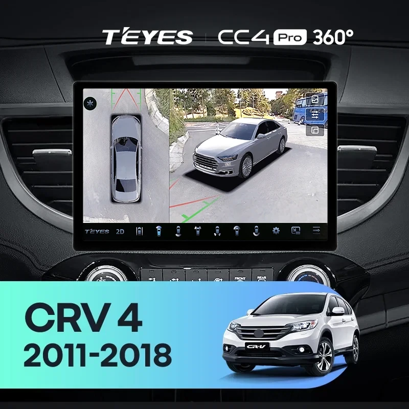 Штатная магнитола Teyes CC4 Pro 360 8/128 Honda CR-V 4 RM RE (2011-2018) Тип-A (13") 9 inch