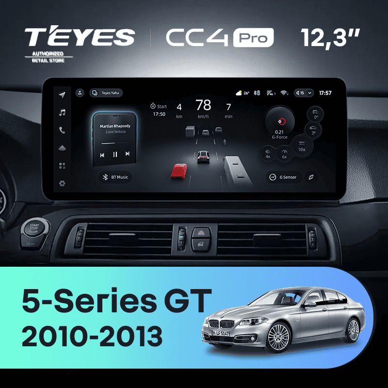 Штатная магнитола Teyes CC4 Pro 12.3" 8/128 BMW 5-Series Gran Turismo F07 (CIC) (2010-2013) Universal