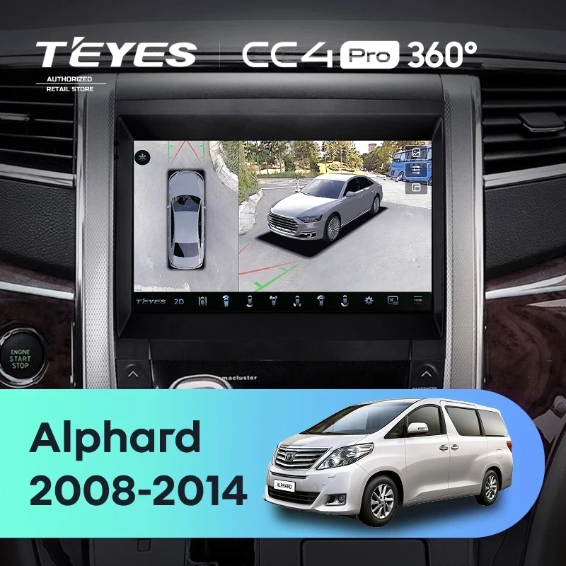 Штатная магнитола Teyes CC4 Pro 360 12/256 Toyota Alphard H20 (2008-2014)