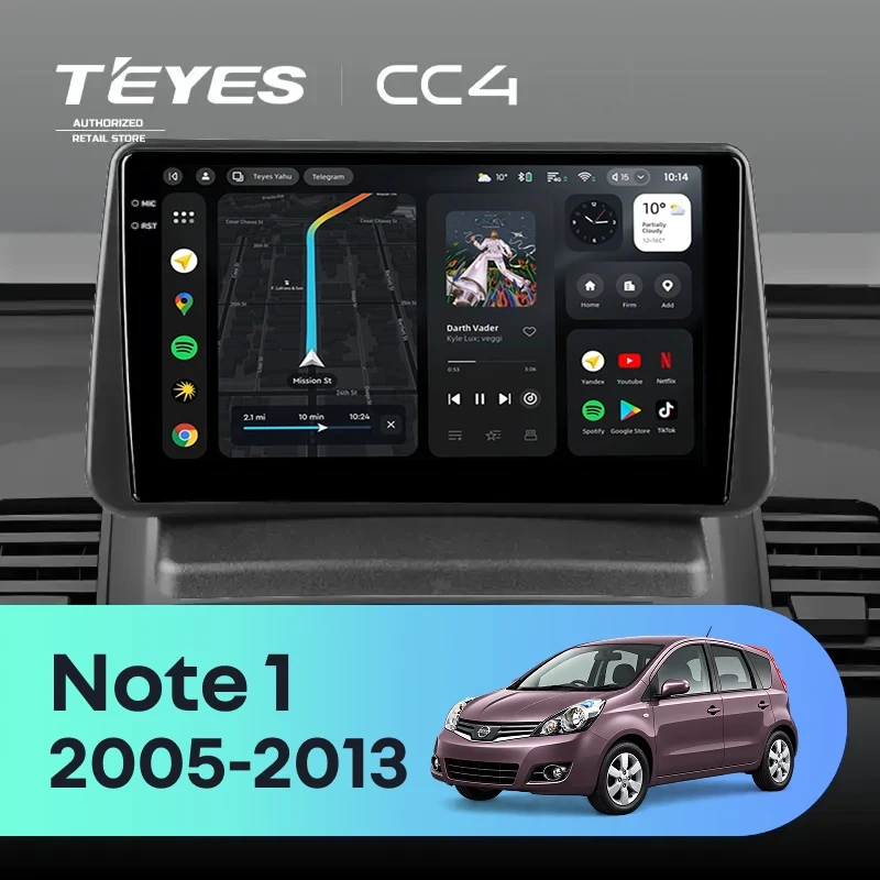 Штатная магнитола Teyes CC4 8/128 Nissan Note 1 E11 (2005-2013) (0din)