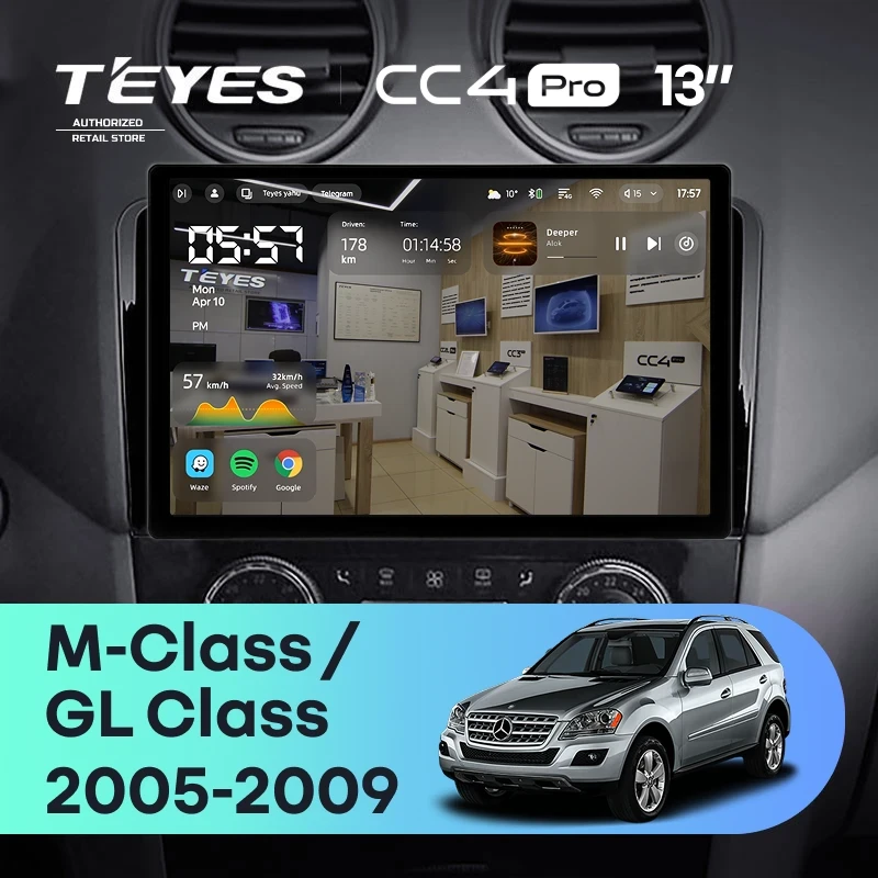 Штатная магнитола Teyes CC4 Pro 8/128 Mercedes-Benz GL-Class (2005-2009) F1 (13")