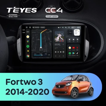 Штатная магнитола Teyes CC4 8/128 Mercedes-Benz Smart Fortwo 3 C453 A453 W453 (2014-2020)