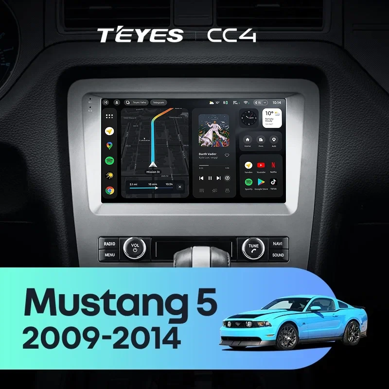 Штатная магнитола Teyes CC4 6/64 Ford Mustang 5 S-197 (2009-2014) F1