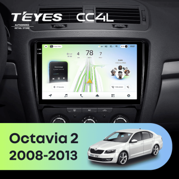 Штатная магнитола Teyes CC4L 6/64 с DTS Skoda Octavia 2 A5 (2008-2013)
