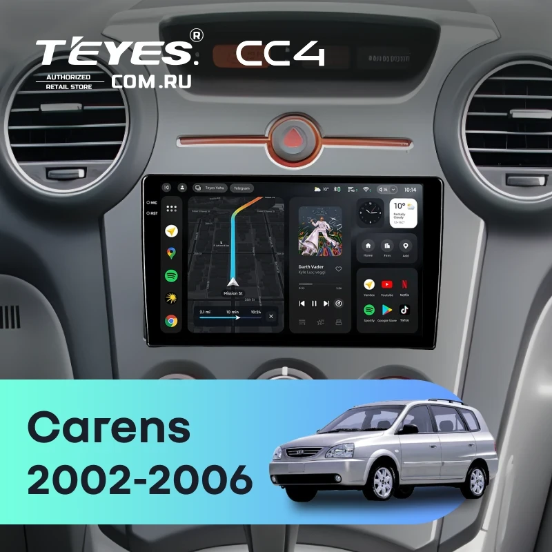 Штатная магнитола Teyes CC4 6/64 Kia Carens 1 (2002-2006)
