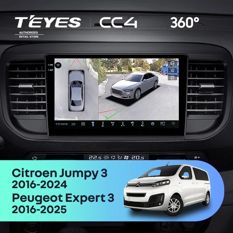 Штатная магнитола Teyes CC4 360 8/128 Peugeot Expert (2016-2026)