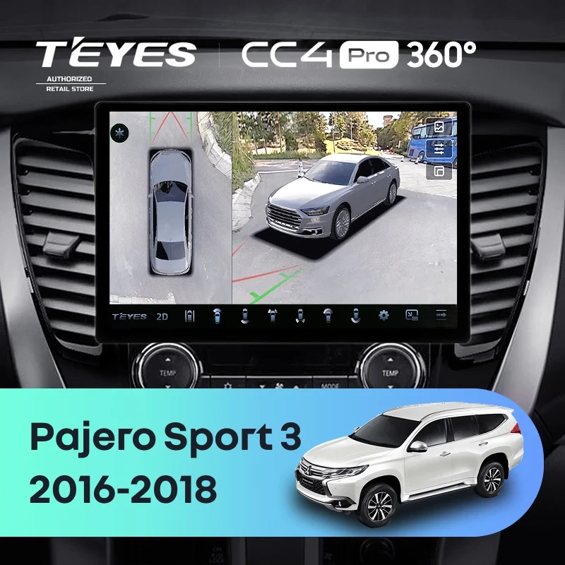 Штатная магнитола Teyes CC4 Pro 360 8/128 Mitsubishi Pajero Sport 3 (2016-2018) (13")