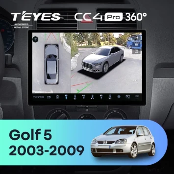 Штатная магнитола Teyes CC4 Pro 360 12/256 Volkswagen Golf 5 (2003-2009) F2 (13")
