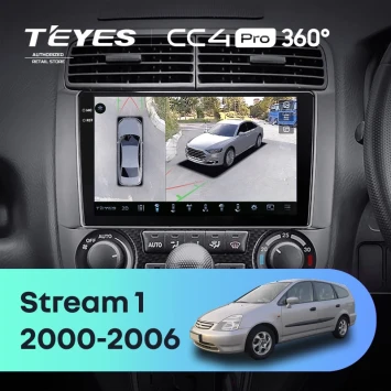 Штатная магнитола Teyes CC4 Pro 360 12/256 Honda Stream 1 (2000-2006) F1