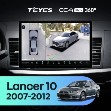 Штатная магнитола Teyes CC4 Pro 360 12/256 Mitsubishi Lancer 10 CY (2007-2012) Тип-B (13")