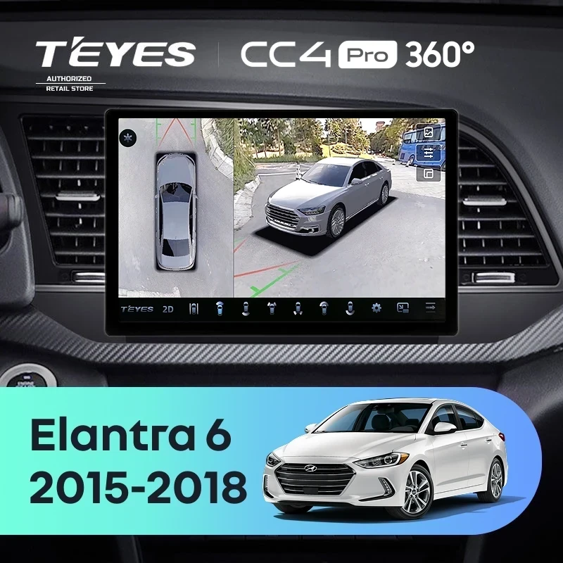 Штатная магнитола Teyes CC4 Pro 360 8/128 Hyundai Elantra 6 (2015-2018) Тип-B (11")