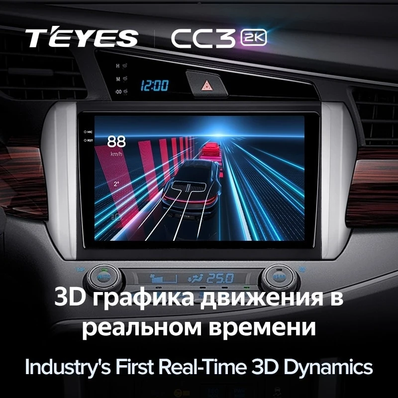 Штатная магнитола Teyes CC3 2K 360 6/128 Toyota Innova 2 (2015-2022)
